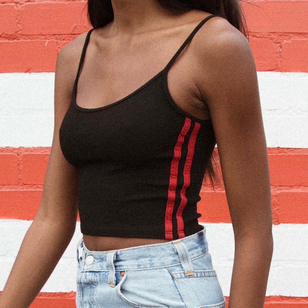 Brandy Melville Black/Red Skylar Tank
